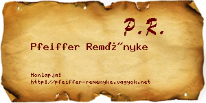 Pfeiffer Reményke névjegykártya